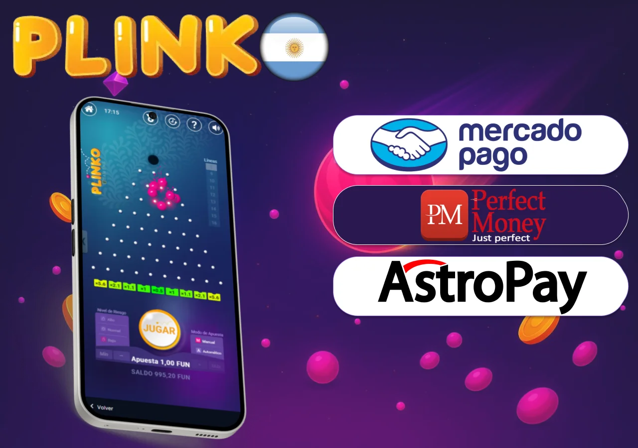 Métodos de pago para jugar Plinko en Argentina: Mercado Pago, Perfect Money y AstroPay