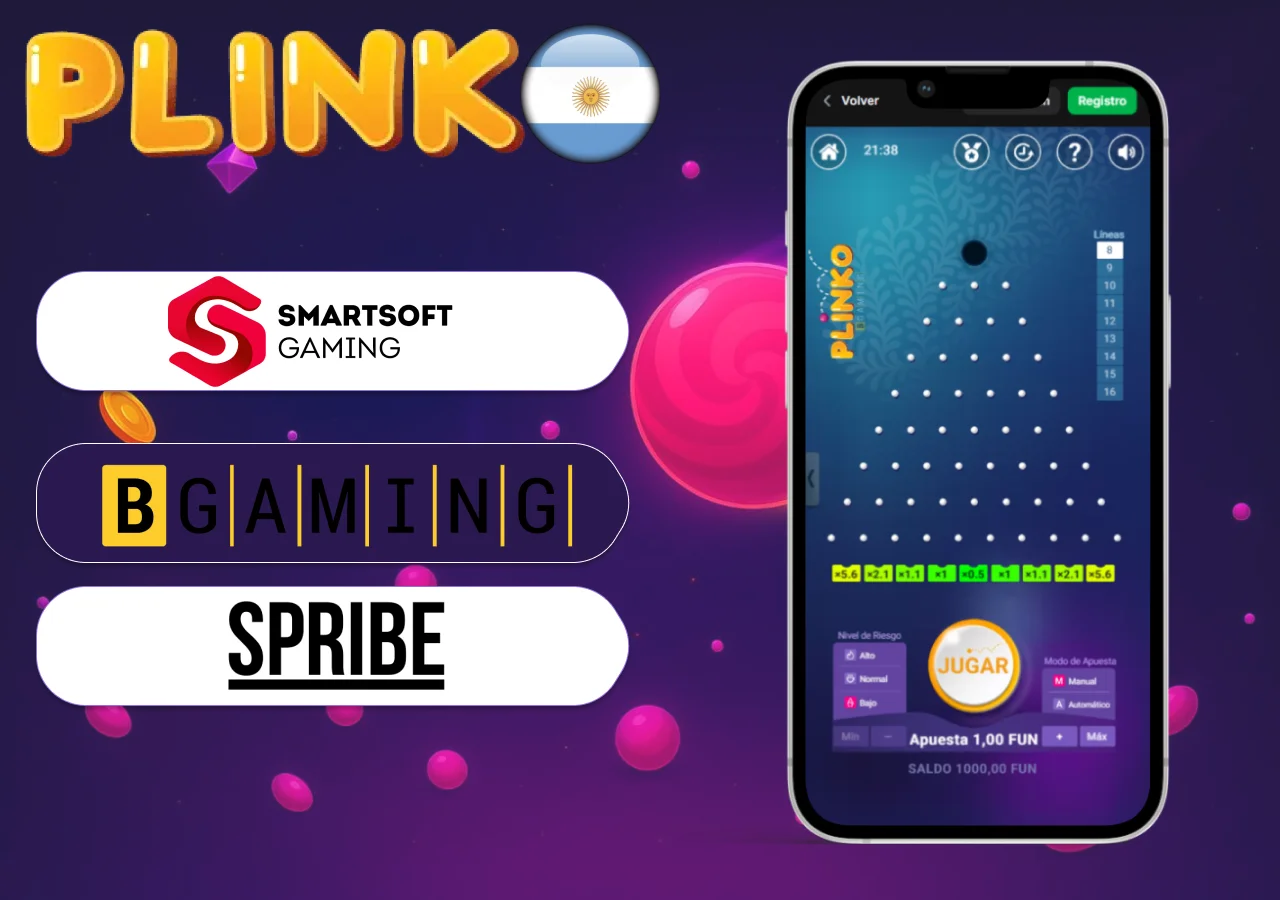 Proveedores líderes como Smartsoft, BGaming y Spribe ofrecen Plinko para jugadores argentinos